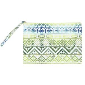 NWT Green & Blue Tribal Print Pouch